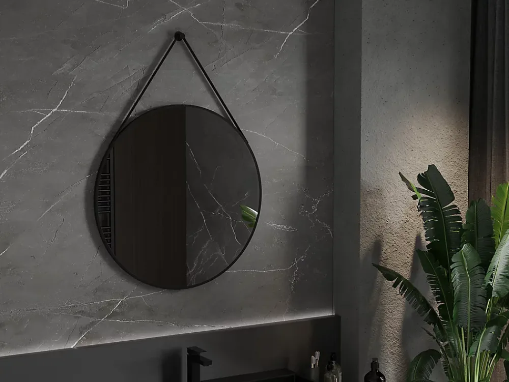 Miroir Grossissant|Silla Global SILLA Miroir mural rond, 80 cm, cadre noir