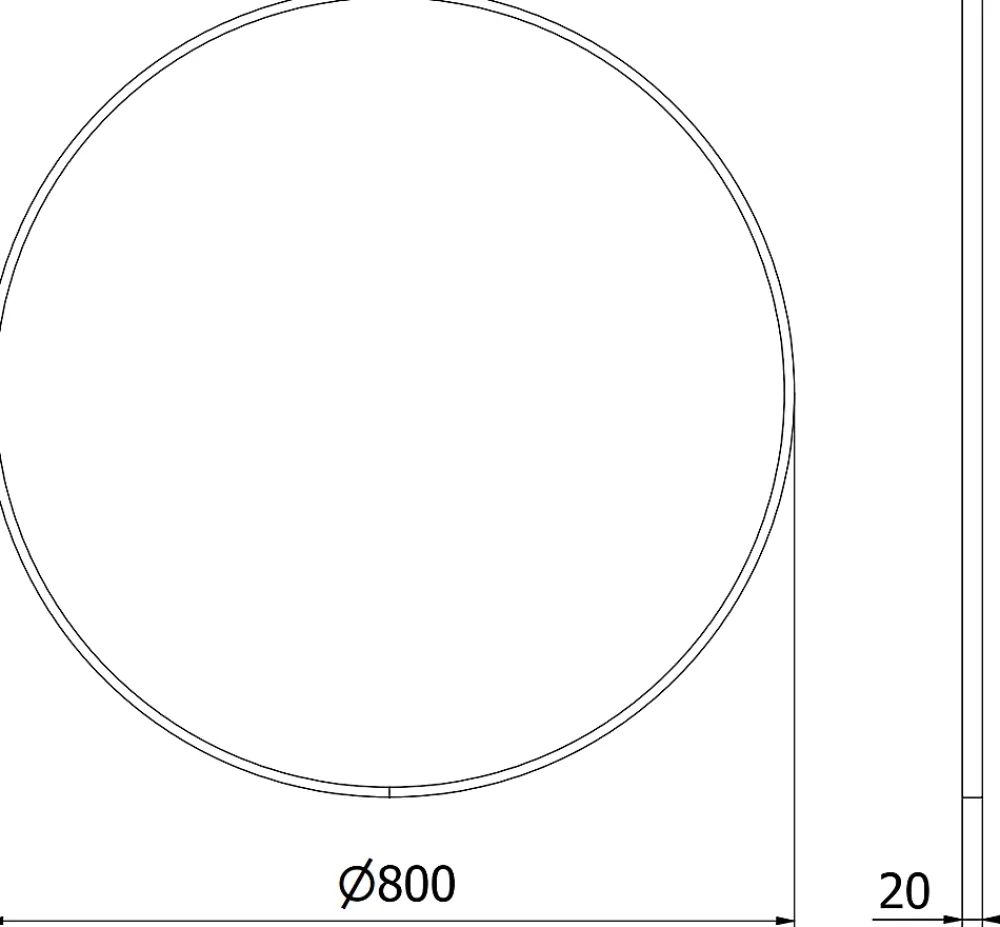Silla Global SILLA Miroir mural rond, 80 cm, cadre blanc