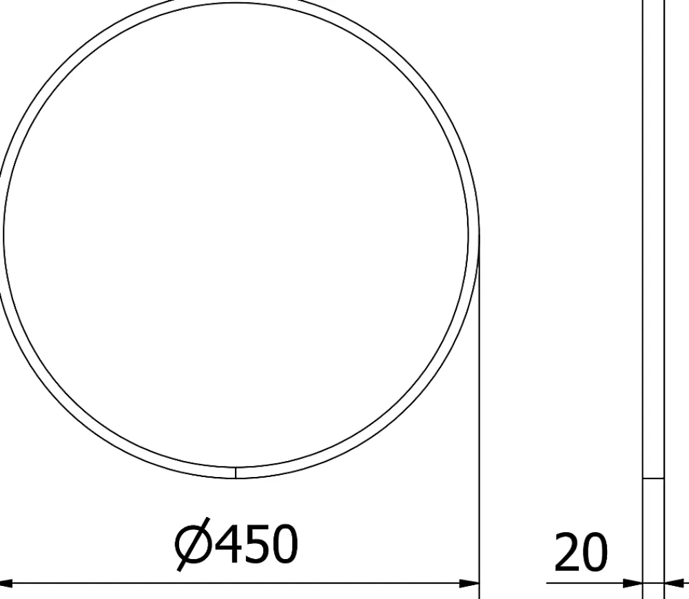 Silla Global SILLA Miroir mural rond, 45 cm, cadre noir