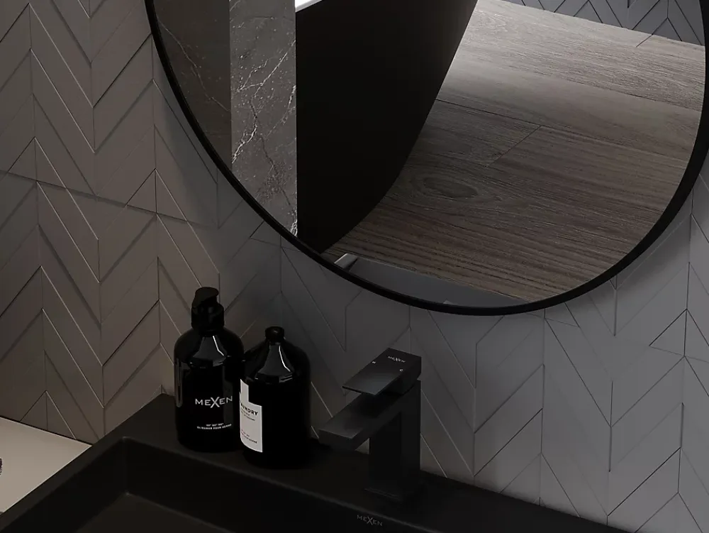 Silla Global SILLA Miroir mural rond, 45 cm, cadre noir