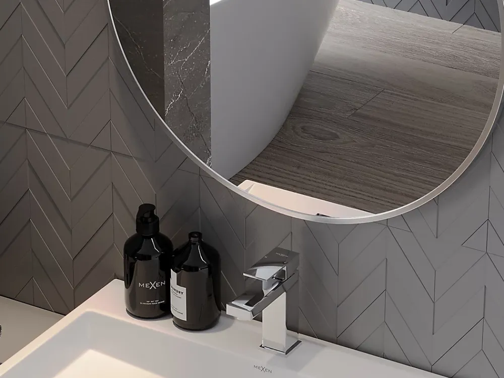 Miroir Grossissant|Silla Global SILLA Miroir mural rond, 50 cm, cadre chromé