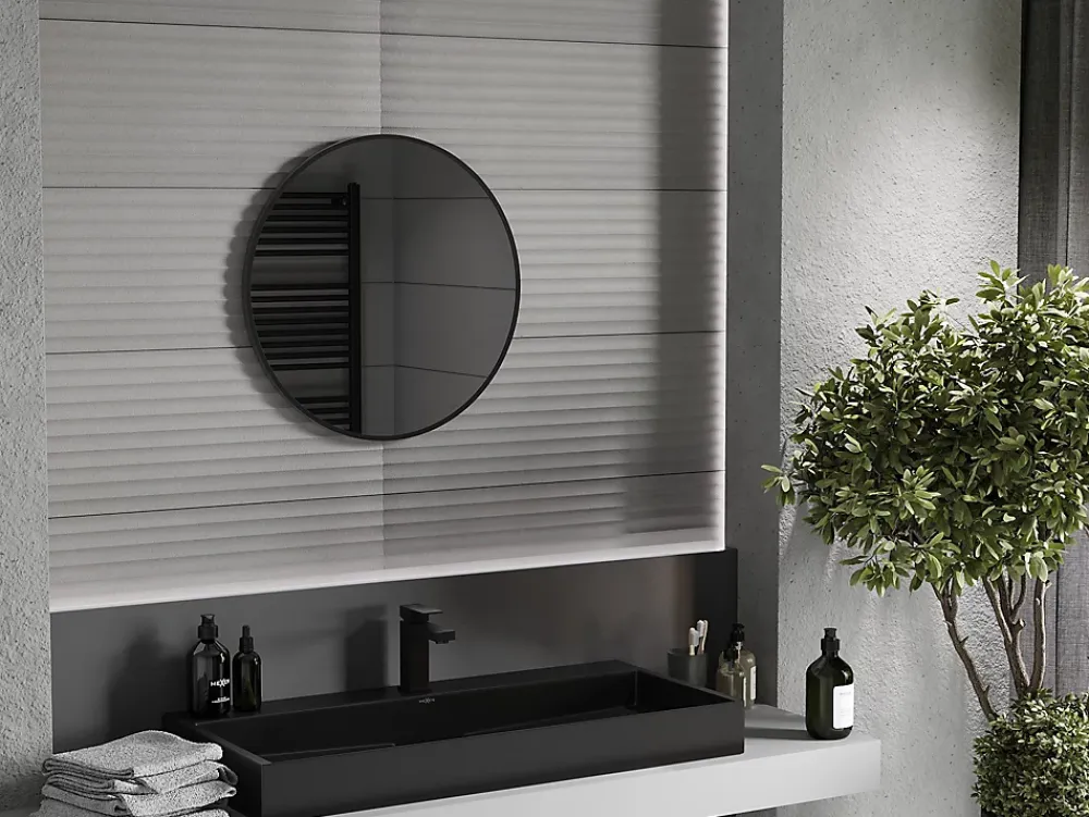Miroir Grossissant|Silla Global SILLA Miroir mural rond, 65 cm, cadre noir
