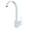 Robinet Lavabo Et Vasque|Silla Global SILLA Mitigeur lavabo moderne en Laiton, économie d'eau, Blanc