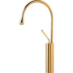 Silla Global SILLA Mitigeur lavabo moderne bec haut en Laiton, économie d'eau, Doré