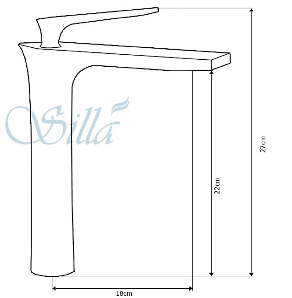Silla Global SILLA Mitigeur lavabo moderne bec haut en Laiton, économie d'eau, Doré