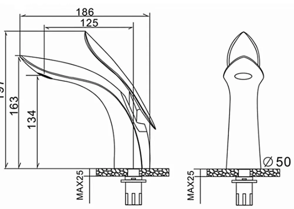 Silla Global SILLA Mitigeur lavabo moderne en Laiton, économie d'eau, Doré