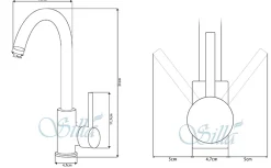 Silla Global SILLA Mitigeur lavabo moderne en Laiton, économie d'eau, Chromé