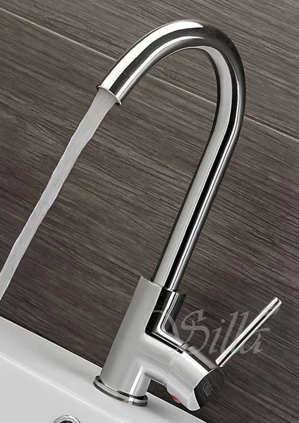 Silla Global SILLA Mitigeur lavabo moderne en Laiton, économie d'eau, Chromé
