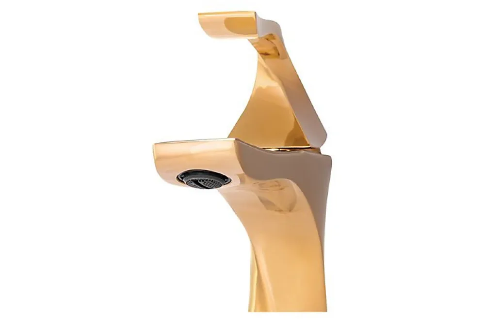 Robinet Lavabo Et Vasque|Silla Global SILLA Mitigeur lavabo moderne en Laiton, économie d'eau, Doré