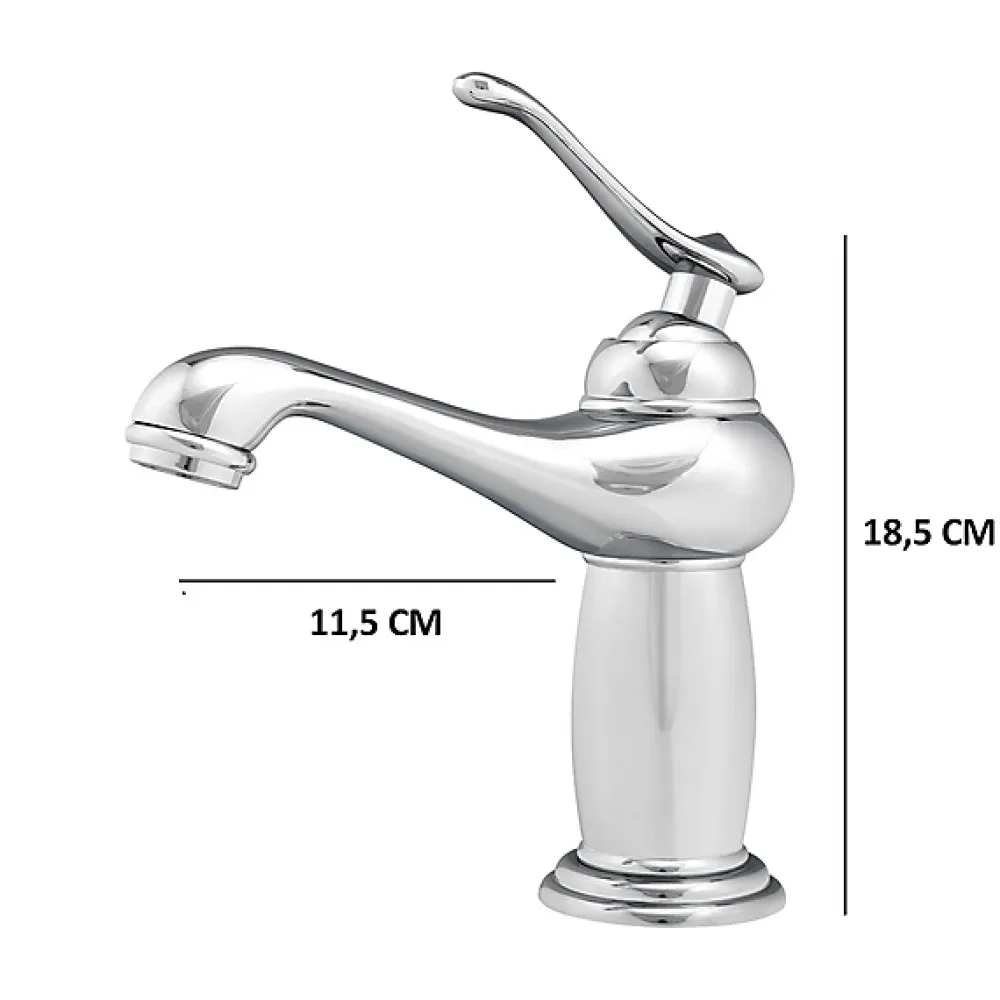 Robinet Lavabo Et Vasque|Silla Global SILLA Mitigeur lavabo retro en Laiton, économie d'eau, Chromé