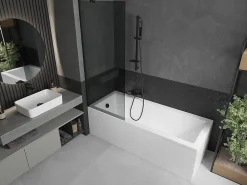 Silla Global Silla Pare-baignoire fixe, 70x150 cm, Noir