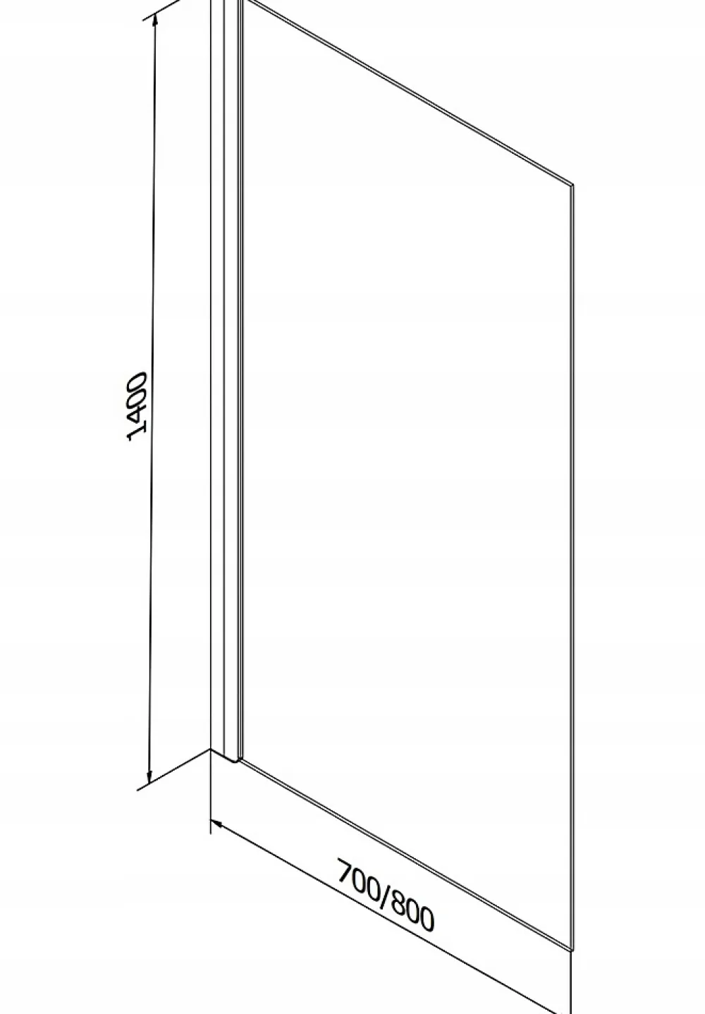 Silla Global Silla Pare-baignoire fixe, 80x140 cm, Noir