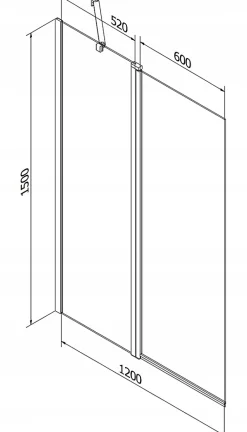 Pare-Baignoire|Silla Global Silla Pare-baignoire pivotant, 120x150 cm, Chromé