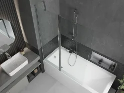 Pare-Baignoire|Silla Global Silla Pare-baignoire pivotant, 120x150 cm, Chromé