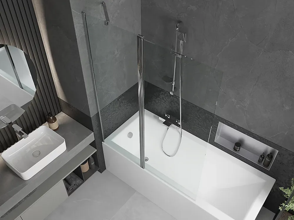 Pare-Baignoire|Silla Global Silla Pare-baignoire pivotant, 120x150 cm, Chromé