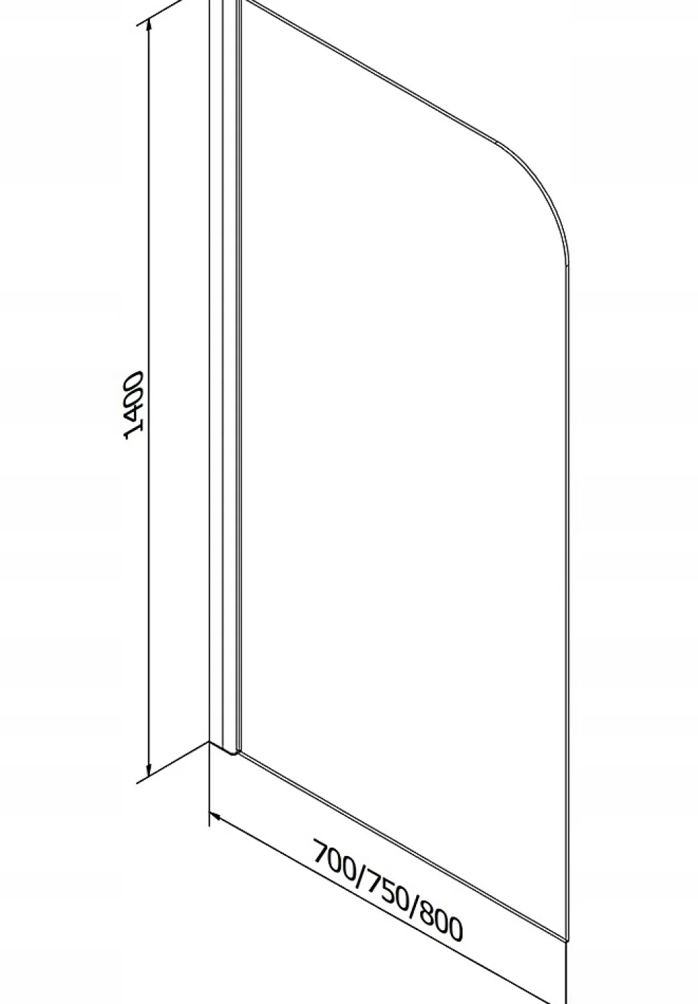 Silla Global Silla Pare-baignoire pivotant, 70x140 cm, Doré