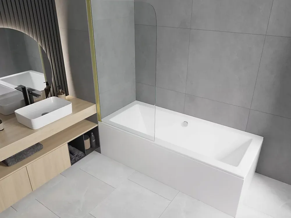Silla Global Silla Pare-baignoire pivotant, 70x140 cm, Doré