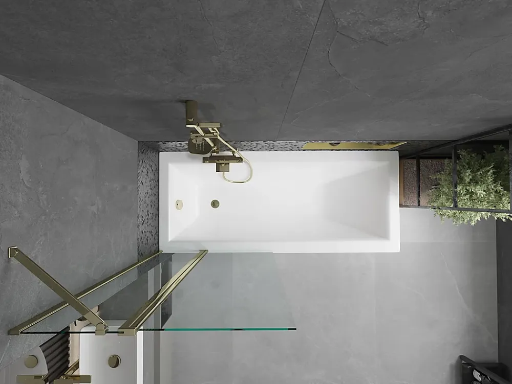 Silla Global Silla Pare-baignoire pivotant, 80x150 CM, Doré