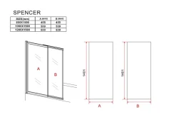 Silla Global Silla Pare-baignoire SPENCER, rabattable, 120x150 CM, Chromé
