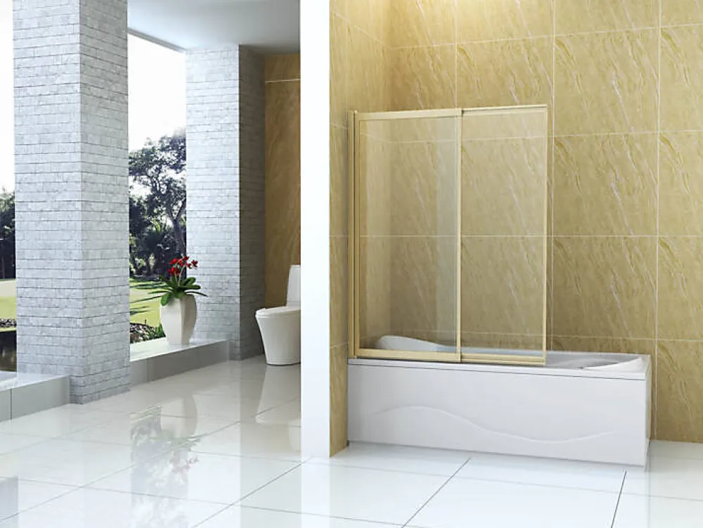 Pare-Baignoire|Silla Global Silla Pare-baignoire SPENCER, rabattable, 100x150 CM, Doré brossé