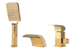Silla Global Silla Robinet De Baignoire en Laiton sur plage 3 trous, Doré