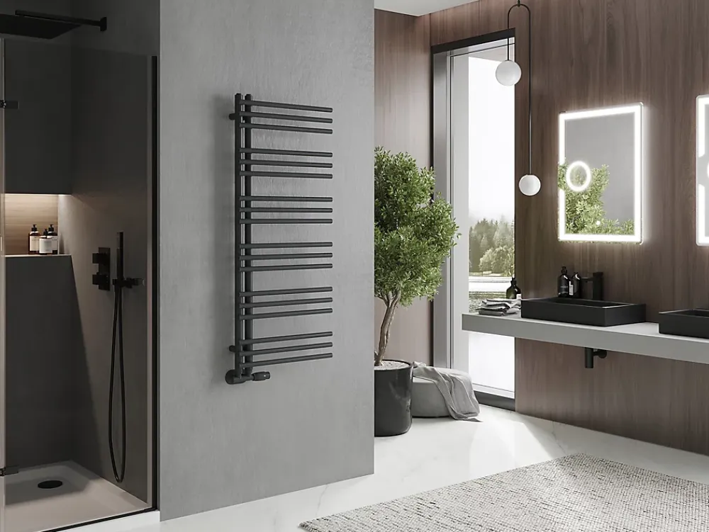 Silla Global Silla Sèche-serviettes eau chaude 456W 120x50x6,6cm, Gris