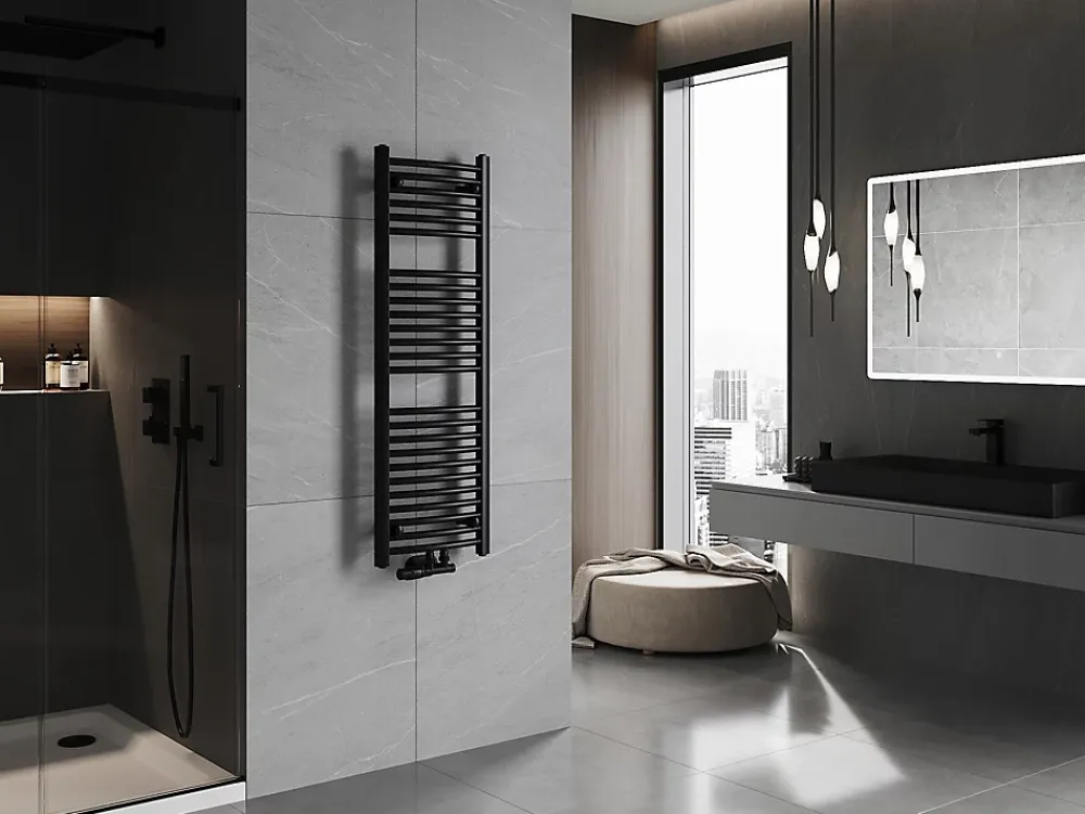 Silla Global Silla Sèche-serviettes eau chaude 442W 120x40x4,4cm, Noir