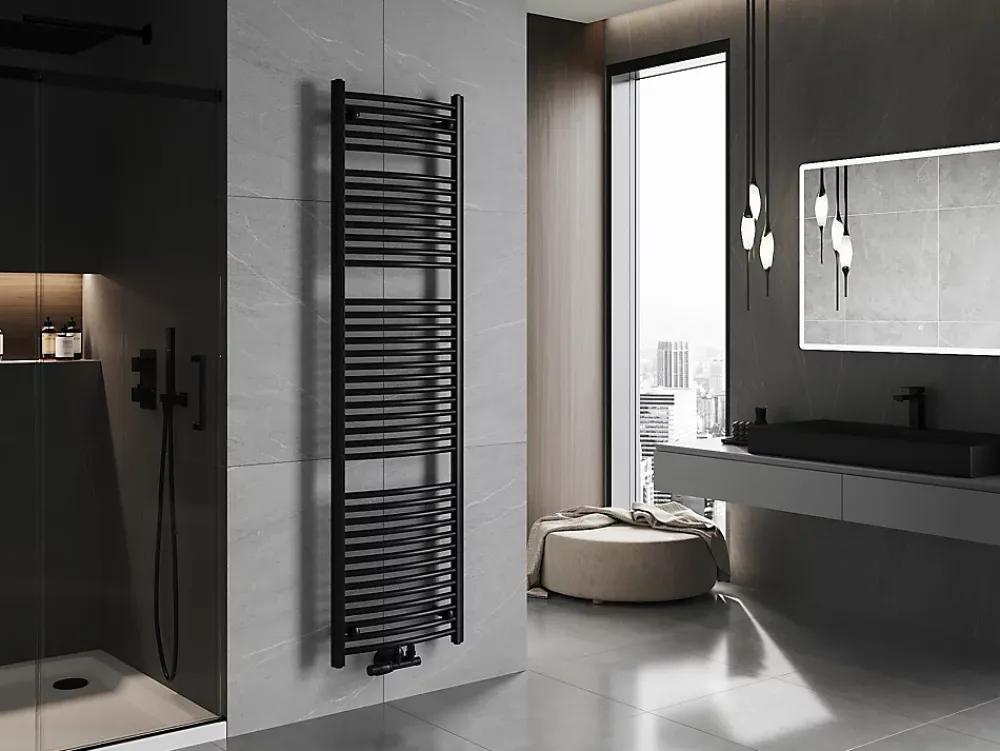 Sèche-Serviettes Eau Chaude|Silla Global Silla Sèche-serviettes eau chaude 820W 180x50x5,2cm, Noir