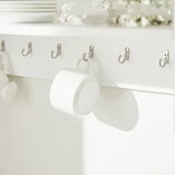 Sobuy KCR09-W Porte-Assiettes Murale, Meuble de Rangement d'Assiettes et Epices, Etagère Murale Blanche