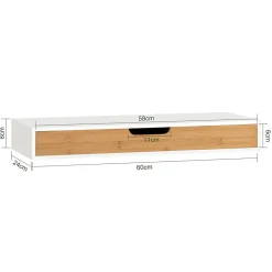 Armoire De Salle De Bains|Sobuy Étagère Murale avec Tiroir - Étagère Flottante Blanc et Nature