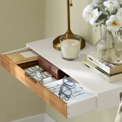 Armoire De Salle De Bains|Sobuy Étagère Murale avec Tiroir - Étagère Flottante Blanc et Nature