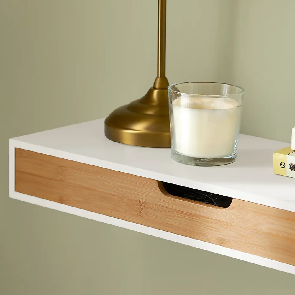 Armoire De Salle De Bains|Sobuy Étagère Murale avec Tiroir - Étagère Flottante Blanc et Nature