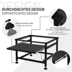 Ml-Design Socle de machine à laver avec étagère extensible base sèche-linge en acier noir
