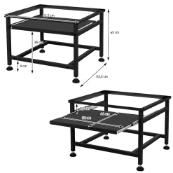 Ml-Design Socle de machine à laver avec étagère extensible base sèche-linge en acier noir
