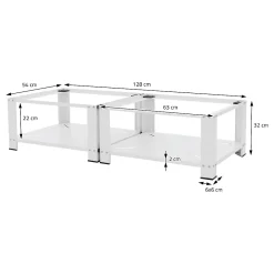 Ml-Design Socle machine à laver double avec étagère base sèche-linge blanc 150 kg/support