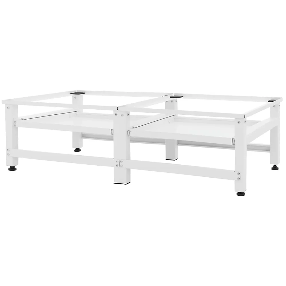 Ml-Design Socle machine à laver double avec étagère base sèche-linge blanc 150 kg/support