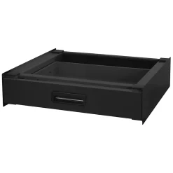 Ml-Design Socle pour machine à laver en acier noir accessoire avec tiroir 60,5x54x15 cm