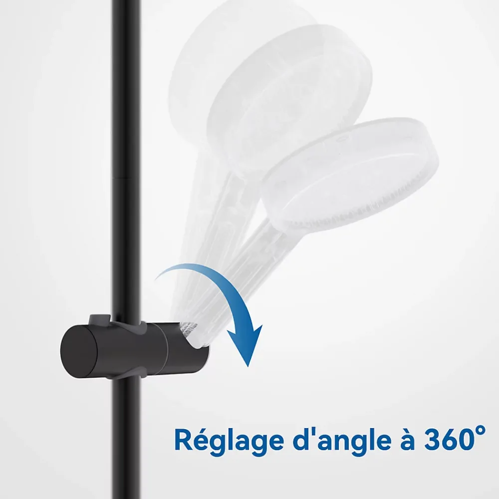 Pommeau De Douche, Flexible Et Barre De Douche|Sofetiy Max Barre de douche en acier inoxydable - Kit complet avec coulisseau rond et fixations chromées