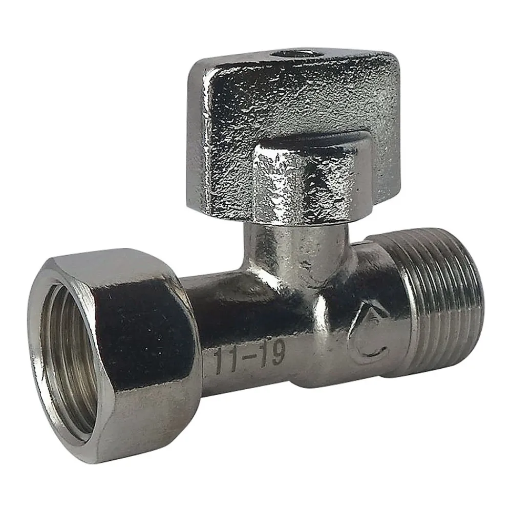 Somatherm for you - Robinet de WC 1/4 de tour droit nickelé M12/17 - Ecrou Prisonnier 12/17