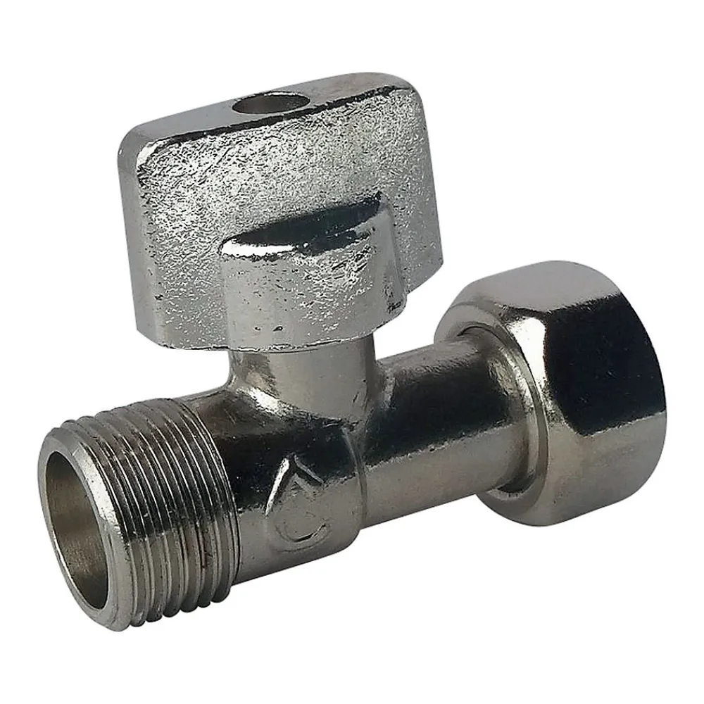 Somatherm for you - Robinet de WC 1/4 de tour droit nickelé M12/17 - Ecrou Prisonnier 12/17