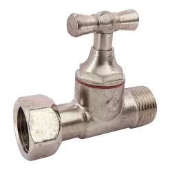 Chasse D'Eau|Somatherm for you - Robinet de WC droit nickelé brut M12/17 - Ecrou Prisonnier 12/17