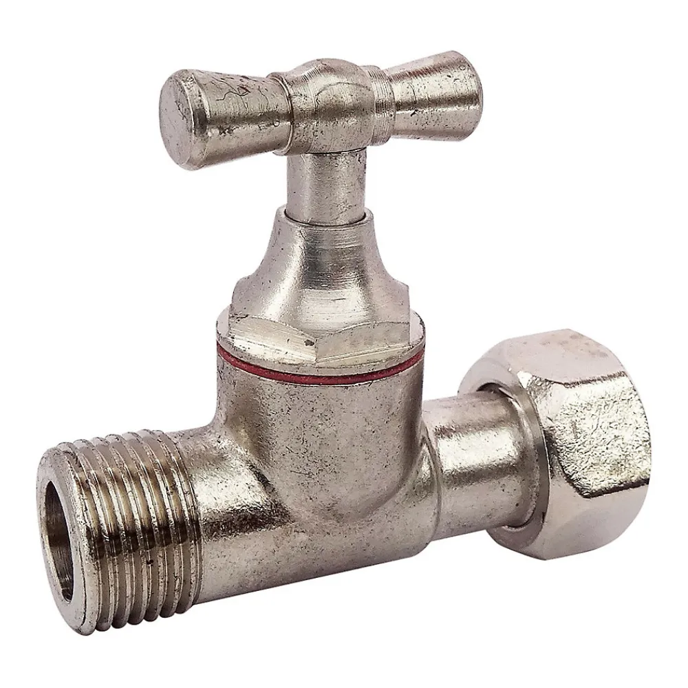 Chasse D'Eau|Somatherm for you - Robinet de WC droit nickelé brut M12/17 - Ecrou Prisonnier 12/17