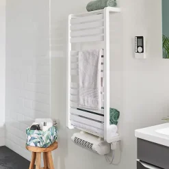 Sèche-Serviettes Électrique|GoodHome Soufflerie amovible Acilia blanc 500W