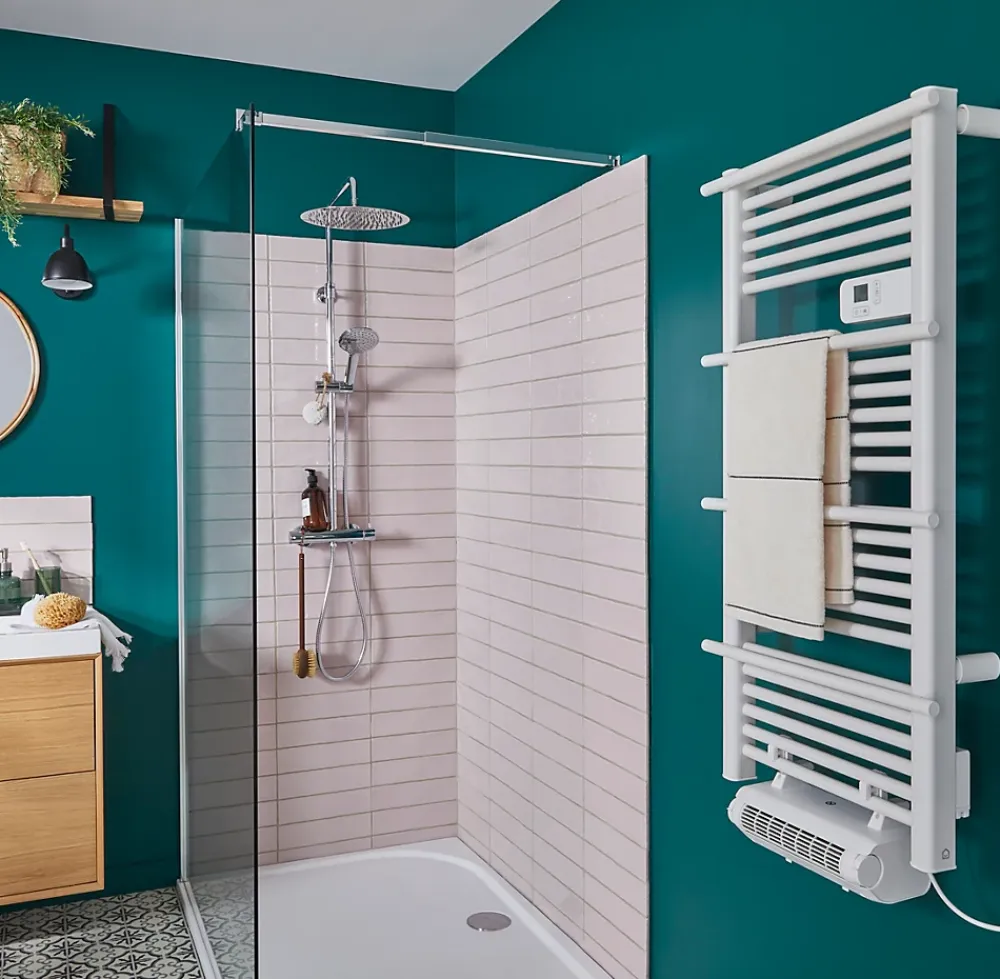 Sèche-Serviettes Électrique|GoodHome Soufflerie amovible Acilia blanc 500W