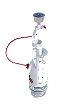 Dubourgel Soupape DUAL 6 surverse centrale 3/6 litres et robinet SX à flotteur télescopique- - Robinet flotteur et mécanisme