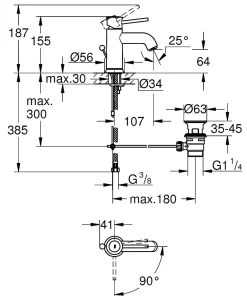 Robinet Lavabo Et Vasque|Grohe Start Classic mitigeur monocommande lavabo taille S (LM-23782000)