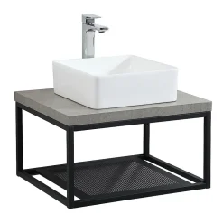 Mob-In Structure métallique noir mat à suspendre - pour plan de toilette - 60 cm WILL