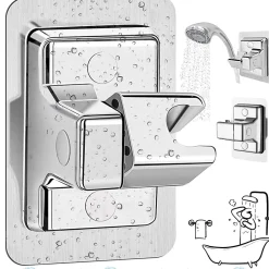 Pommeau De Douche, Flexible Et Barre De Douche|Deko Support de douche étanche à angle réglable, sans perçage (argent)