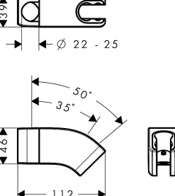 Pommeau De Douche, Flexible Et Barre De Douche|Hansgrohe Support de douchette chromé