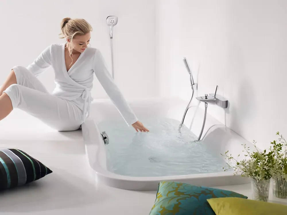Pommeau De Douche, Flexible Et Barre De Douche|Hansgrohe Support douchette mural chromé Porter'S